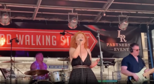 Tina Ribena with The Love Junkies, singing at Stafford Walking Street